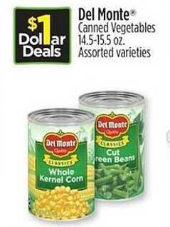 Dollar General Del monte canned vegetables offer