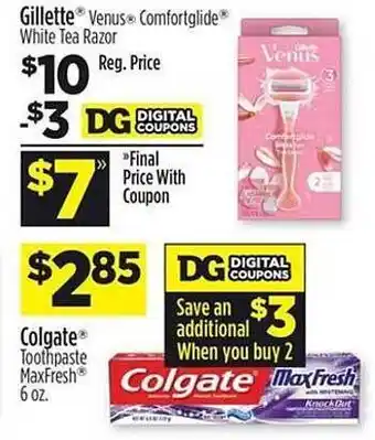 Dollar General Gilette venus comfortglide offer