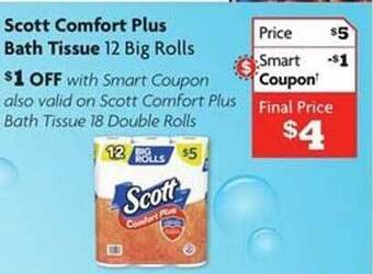 Family Dollar Scott comfort plus bath tissue offer