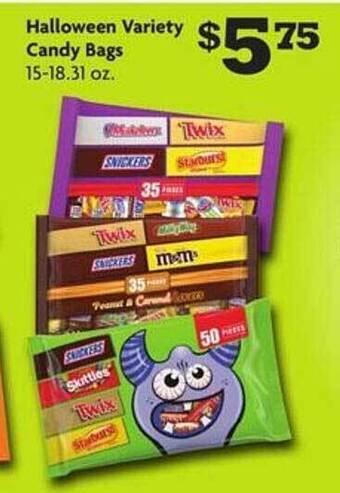 Family Dollar Halloween variety candy bags offer