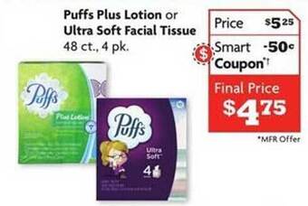 Family Dollar Puffs plus lotion or ultra soft facial tissue offer
