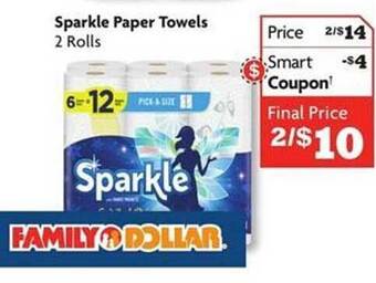 Family Dollar Sparkle paper towels offer
