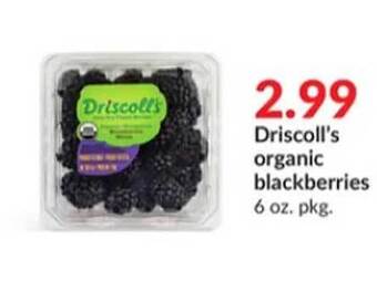 Hy-Vee Driscoll's organic blackberries offer