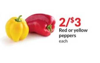 Hy-Vee Red or yellow peppers offer