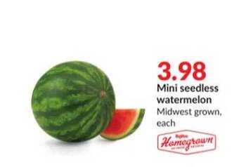 Hy-Vee Mini seedless watermelon offer