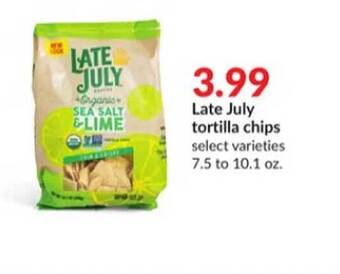 Hy-Vee Late july tortilla chips offer
