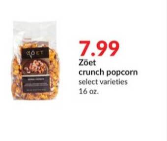 Hy-Vee Zöet crunch popcorn offer