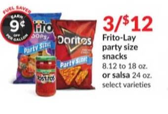 Hy-Vee Frito-lay party size snacks or salsa offer