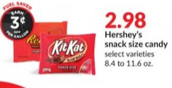 Hy-Vee Hershey's snack size candy offer