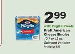 Stater Bros Kraft american cheese singles offer