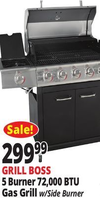 Ocean State Job Lot Grill boss 5-burner gas grill with side burner offer