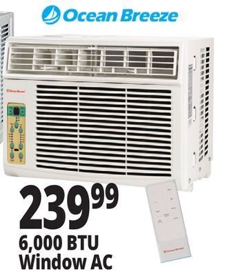 Ocean State Job Lot Ocean breeze 6,000 btu window air conditioner offer