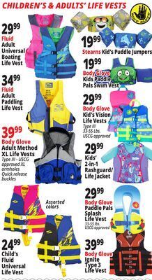 Ocean State Job Lot Life vests offer