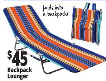 Ocean State Job Lot Backpack lounger offer