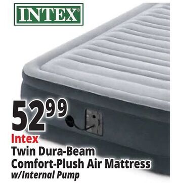 Ocean State Job Lot Intex twin dura-beam comfort-plush air mattress with internal pump offer