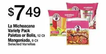 Jons International La michoacana variety pack paletas or bolis mangoniada offer