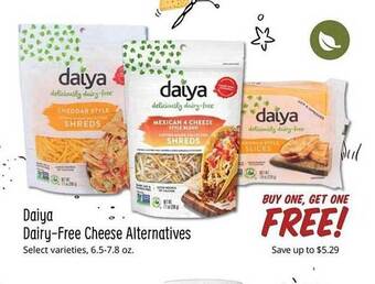 Sprouts Farmers Market Daiya dairy-free cheese alternatives offer