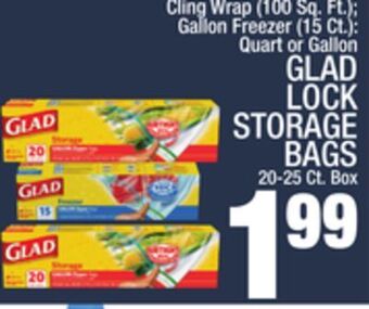 C Town Glad lock storage bags 20-25 ct. box offer