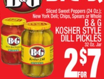 C Town B & g kosher style dill pickles 32 oz. jar offer