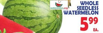 Bravo Supermarkets Whole seedless watermelon offer