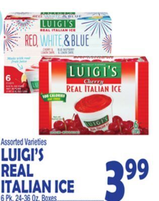 Bravo Supermarkets Luigi's real italian ice offer