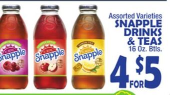 Bravo Supermarkets Snapple drinks & teas offer