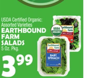 Bravo Supermarkets Earthbound farm salads offer