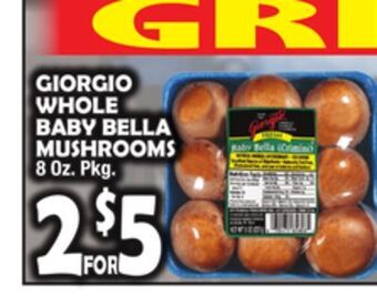 Bravo Supermarkets Giorgio whole baby bella mushrooms offer