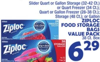 Bravo Supermarkets Ziploc food storage bags value pack 38 ct. box offer
