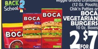 Bravo Supermarkets Boca vegetarian burgers 10 oz. boxes offer