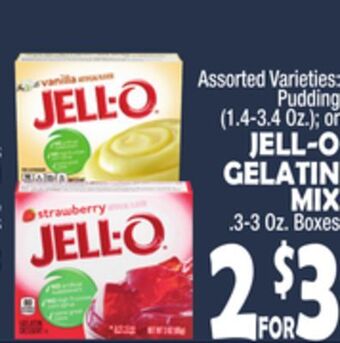 Bravo Supermarkets Jell-o gelatin mix .3-3 oz. boxes offer