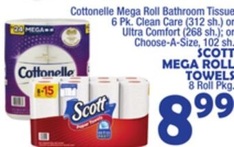 Bravo Supermarkets Scott mega roll towels 8 roll pkg. offer
