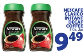 Bravo Supermarkets Nescafe clasico instant decaf coffee offer