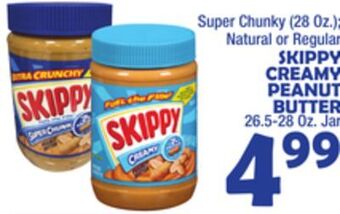 Bravo Supermarkets Skippy creamy peanut butter 26.5-28 oz. jar offer