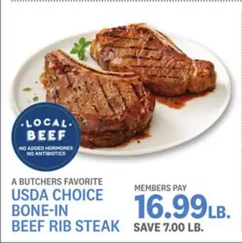 Kings Food Markets Usda choice bone-in beef rib steak offer