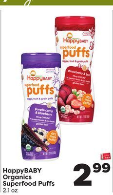 Weis Markets Happybaby organics superfood puffs offer