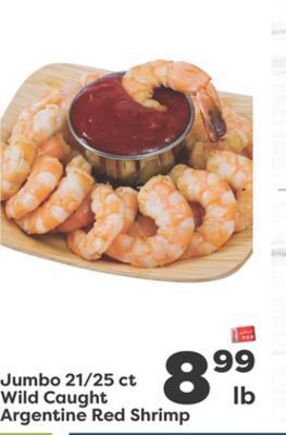 Weis Markets Jumbo 21/25 ct wild caught argentine red shrimp offer