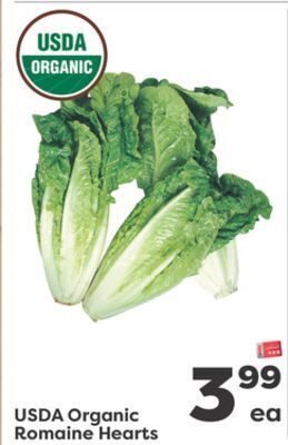 Weis Markets Usda organic romaine hearts offer