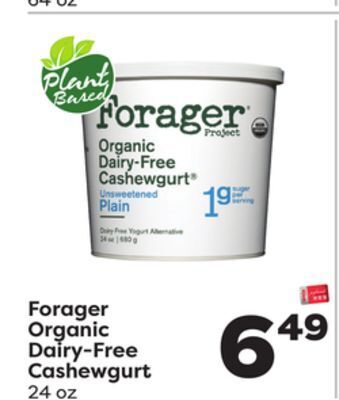 Weis Markets Forager organic dairy-free cashewgurt offer