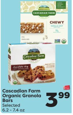 Weis Markets Cascadian farm organic granola bars offer