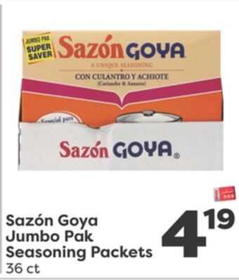 Weis Markets Sazón goya jumbo pak seasoning packets offer