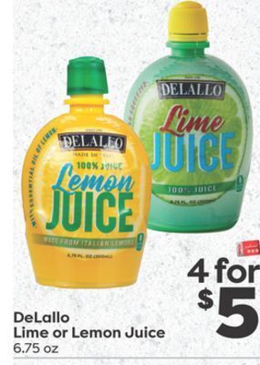 Weis Markets Delallo lime or lemon juice offer