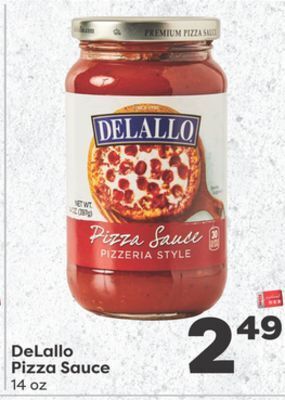 Weis Markets Delallo pizza sauce offer