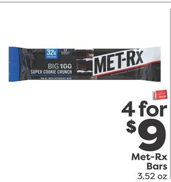 Weis Markets Met-rx bars offer