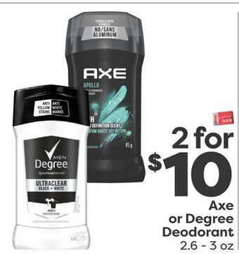 Weis Markets Axe or degree deodorant offer