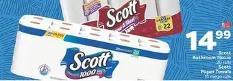 Weis Markets Scott bathroom tissue 20 rolls scott paper towels 15 mega rolls offer