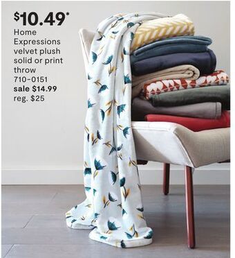 JC Penney Home expressions velvet plush solid or print throw offer