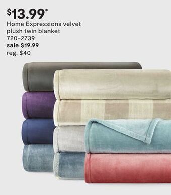 JC Penney Home expressions velvet plush twin blanket offer
