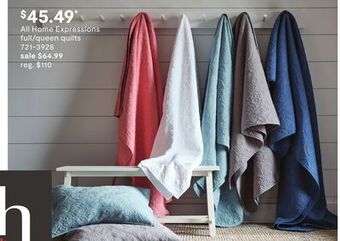 JC Penney All home expressions full/queen quilts offer