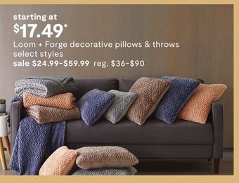 JC Penney Loom + forge decorative pillows & throws offer